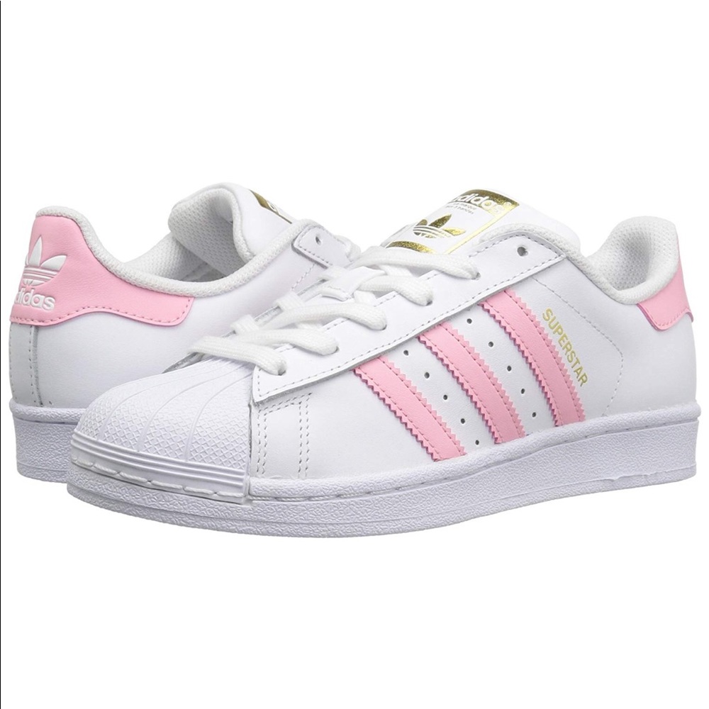 *SOLD*SEND UR BEST OFFER?”Original”ADIDAS” SuperstarJBeautiful Light Pink/White👟 - Picture 4 of 8